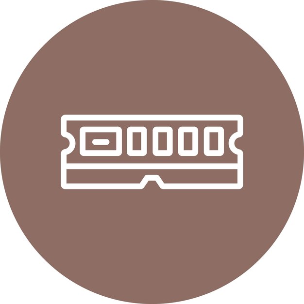 Ilustración del icono vectorial de RAM del conjunto de iconos de tecnología