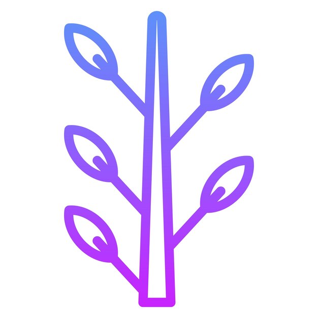 Ilustración del icono vectorial de la rama del árbol del conjunto de iconos de primavera