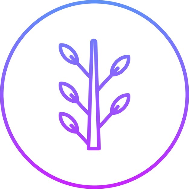 Ilustración del icono vectorial de la rama del árbol del conjunto de iconos de primavera