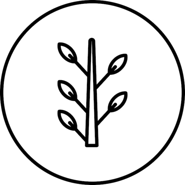 Ilustración del icono vectorial de la rama del árbol del conjunto de iconos de primavera