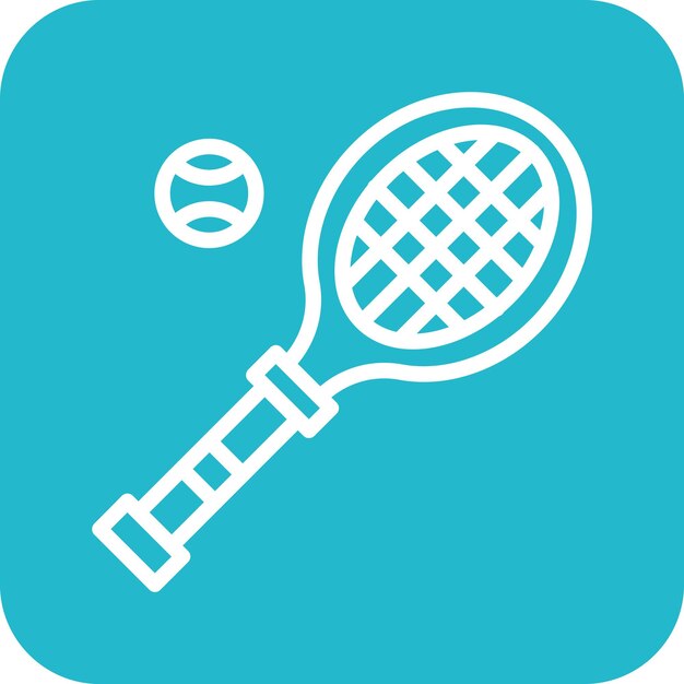 Ilustración del icono vectorial de la raqueta de tenis del conjunto de iconos de los servicios hoteleros