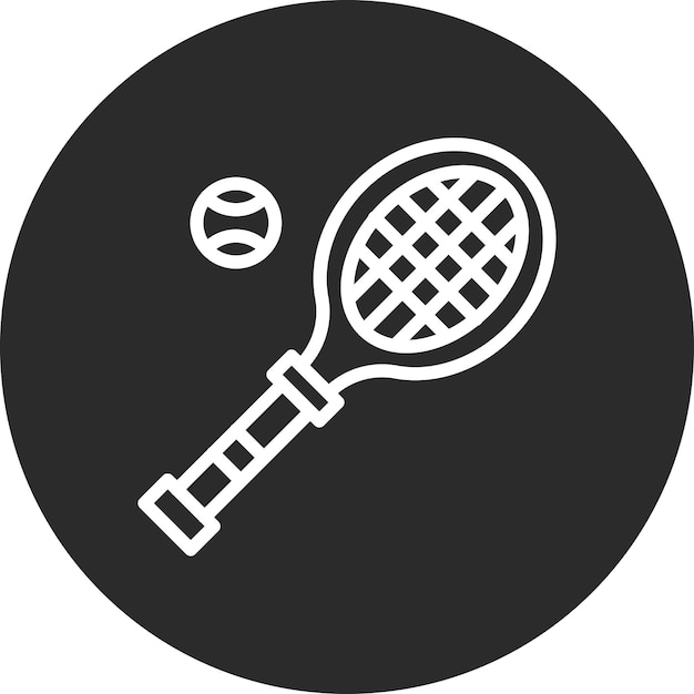 Ilustración del icono vectorial de la raqueta de tenis del conjunto de iconos de los servicios hoteleros