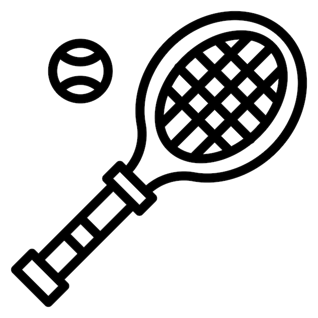 Ilustración del icono vectorial de la raqueta de tenis del conjunto de iconos de los servicios hoteleros