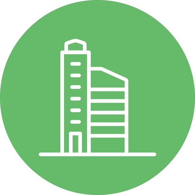 Ilustración del icono vectorial del rascacielos del conjunto de iconos de City Elements