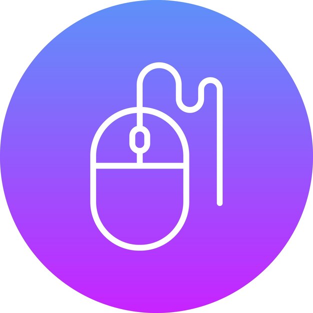 Ilustración del icono vectorial del ratón del conjunto de iconos de computadora y hardware