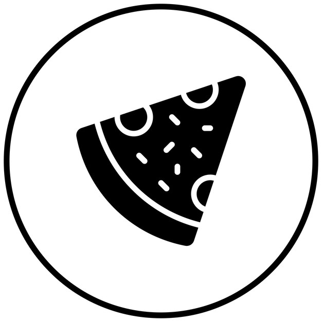 Ilustración del icono vectorial de la rebanada de pizza del conjunto de iconos del Año Nuevo