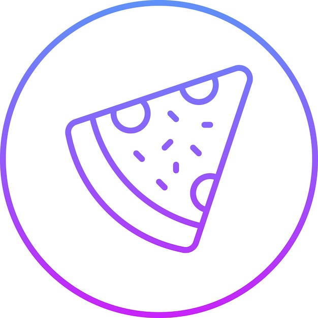 Ilustración del icono vectorial de la rebanada de pizza del conjunto de iconos del Año Nuevo