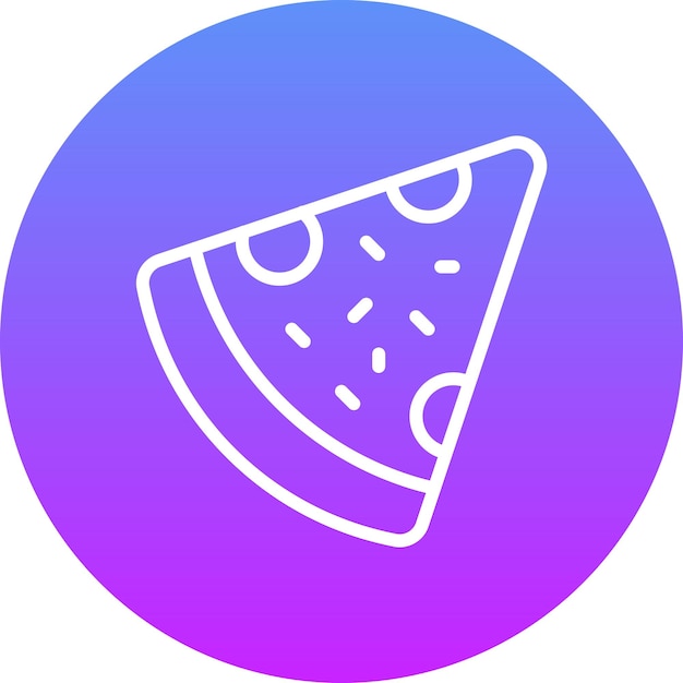Ilustración del icono vectorial de la rebanada de pizza del conjunto de iconos del Año Nuevo