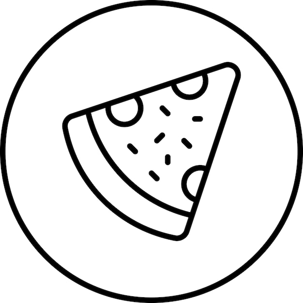 Ilustración del icono vectorial de la rebanada de pizza del conjunto de iconos del Año Nuevo