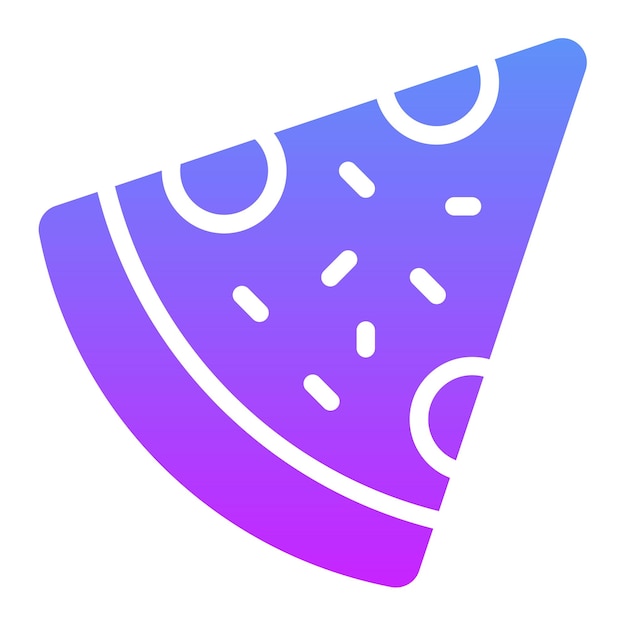 Ilustración del icono vectorial de la rebanada de pizza del conjunto de iconos del Año Nuevo