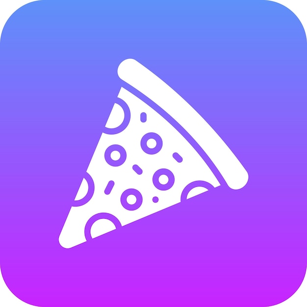 Ilustración del icono vectorial de la rebanada de pizza del conjunto de iconos de cumpleaños