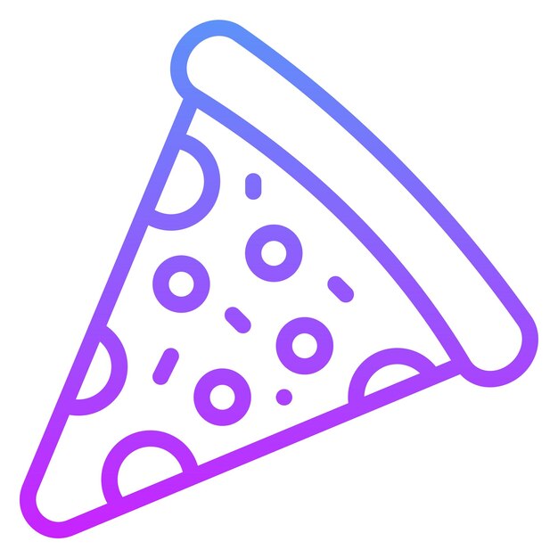 Ilustración del icono vectorial de la rebanada de pizza del conjunto de iconos de cumpleaños