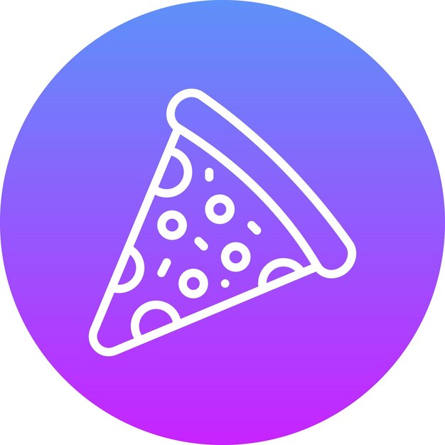 Ilustración del icono vectorial de la rebanada de pizza del conjunto de iconos de cumpleaños