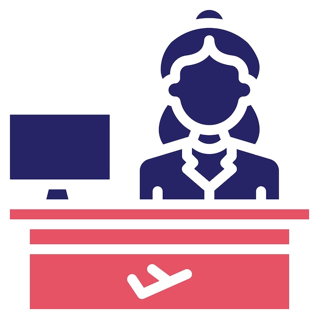 Ilustración del icono vectorial de recepción del conjunto de iconos de aviación