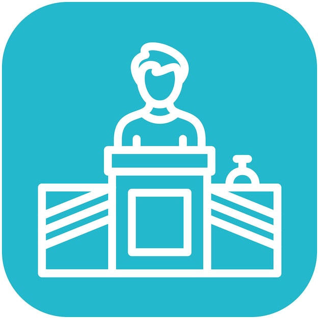 Ilustración del icono vectorial de recepción del conjunto de iconos de la economía empresarial