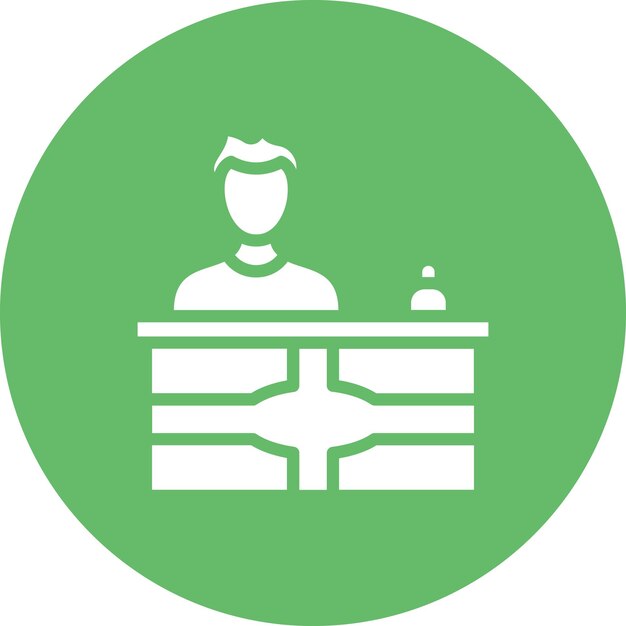 Ilustración del icono vectorial de recepción del conjunto de iconos de Medicina I