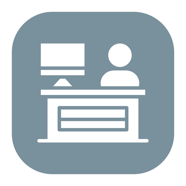 Ilustración del icono vectorial de recepción del hotel del conjunto de iconos de gestión del hotel