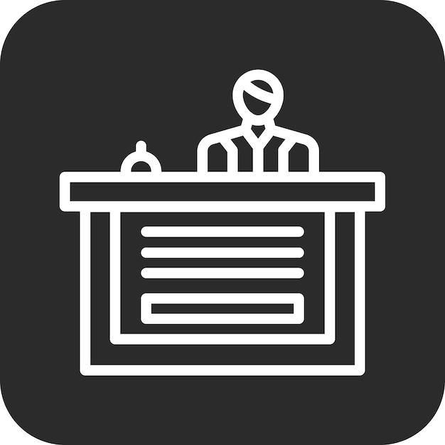 Ilustración del icono vectorial de recepcionista del conjunto de iconos de servicios hoteleros