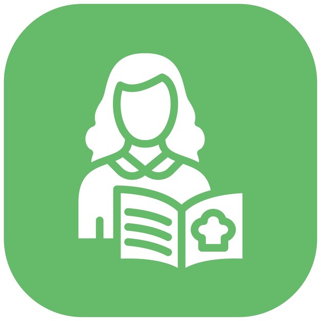 Ilustración del icono vectorial de las recetas femeninas del conjunto de iconos de limpieza