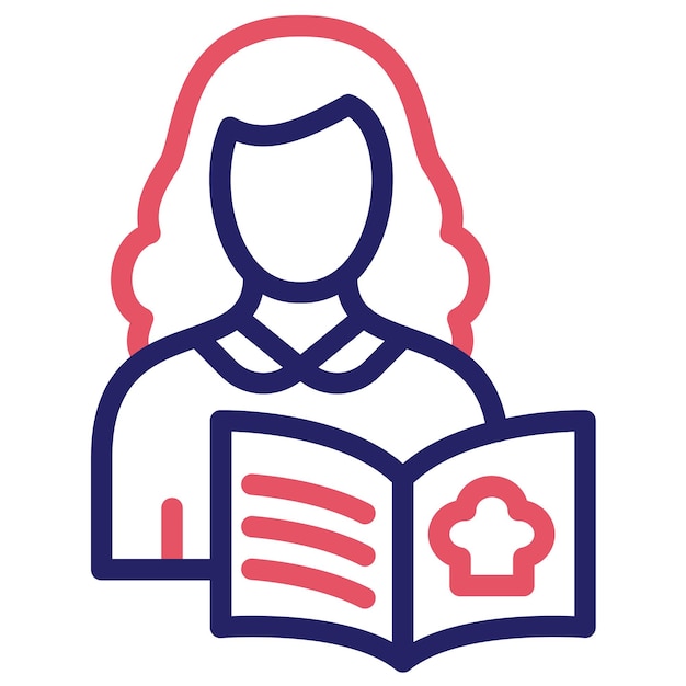 Ilustración del icono vectorial de las recetas femeninas del conjunto de iconos de limpieza