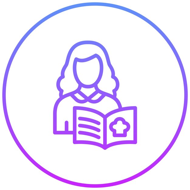 Ilustración del icono vectorial de las recetas femeninas del conjunto de iconos de limpieza