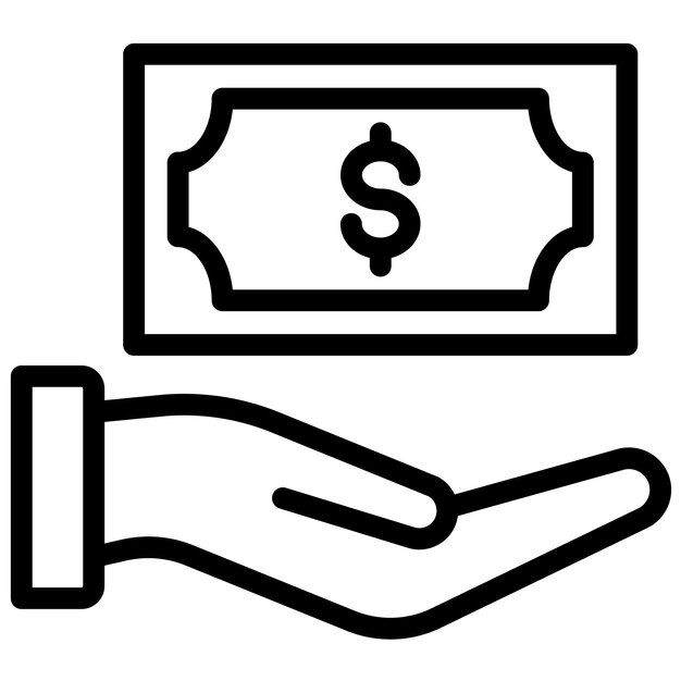 Ilustración del icono vectorial de Recibir dinero del conjunto de iconos de Trabajo desde el hogar