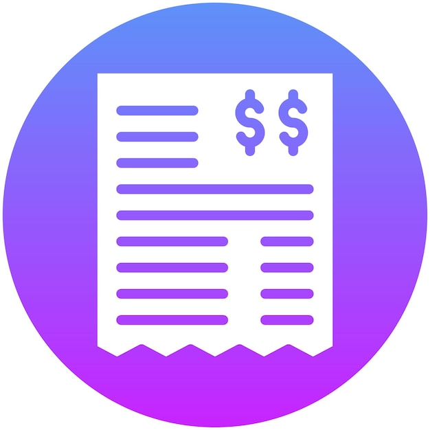 Ilustración del icono vectorial del recibo del conjunto de iconos de la economía empresarial