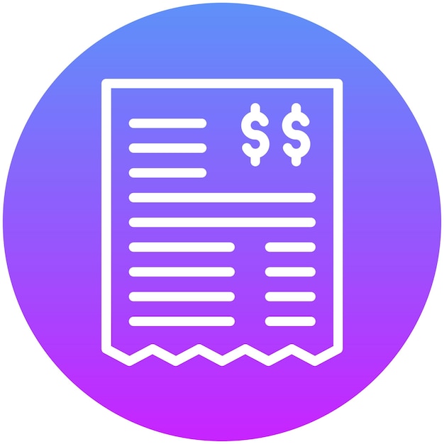 Ilustración del icono vectorial del recibo del conjunto de iconos de la economía empresarial