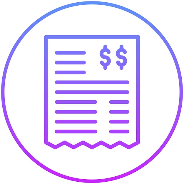 Ilustración del icono vectorial del recibo del conjunto de iconos de la economía empresarial