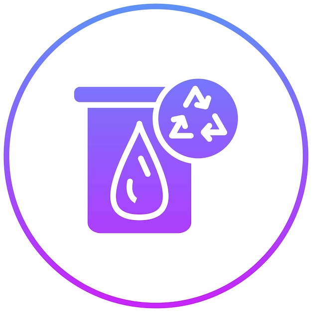 Ilustración del icono vectorial de reciclaje de agua del conjunto de iconos de ecología
