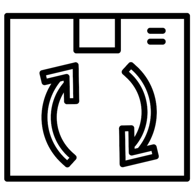 Ilustración del icono vectorial de reciclaje de paquetes del conjunto de iconos de entrega y logística