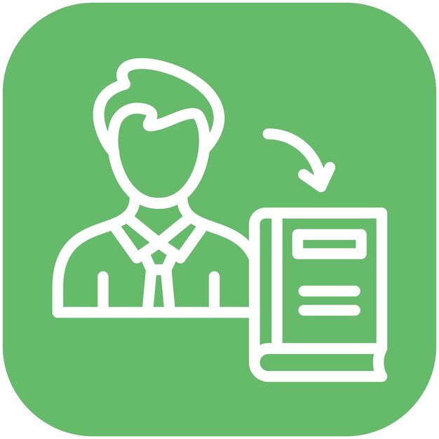 Ilustración del icono vectorial de la recomendación del conjunto de iconos de literatura