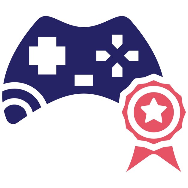 Ilustración del icono vectorial de recompensa del juego del juego en línea