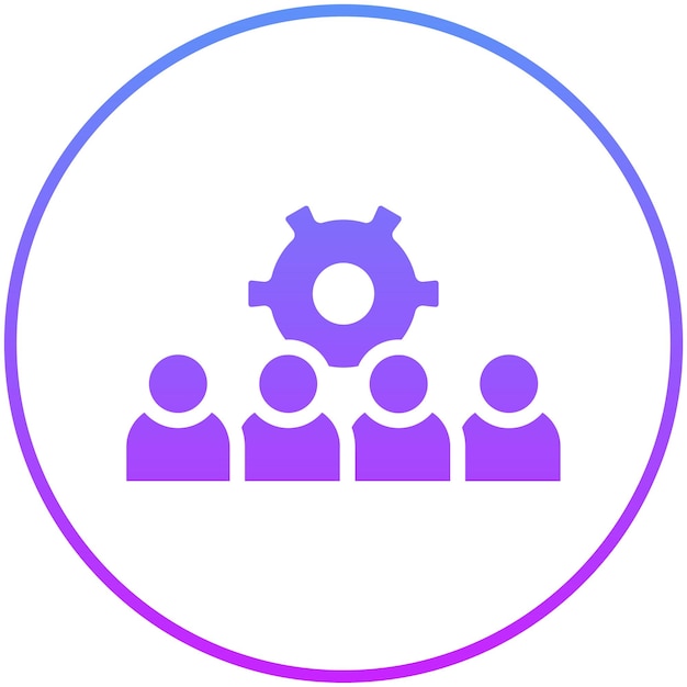 Ilustración del icono vectorial de recursos humanos del conjunto de iconos de gestión de proyectos