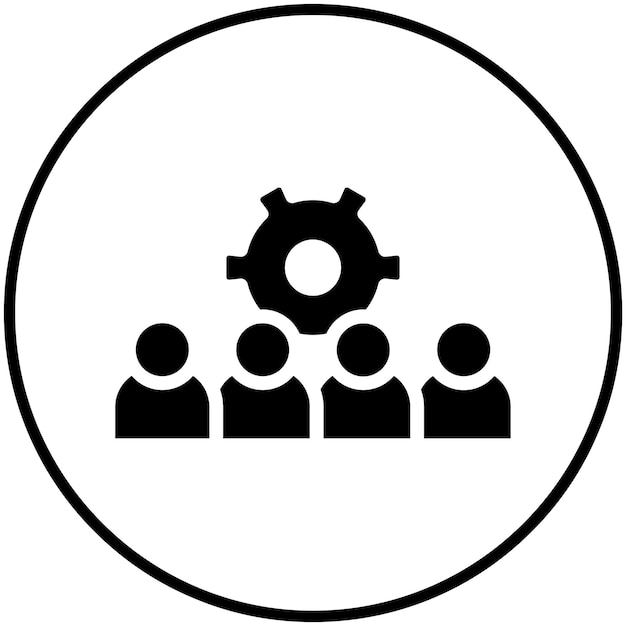 Ilustración del icono vectorial de recursos humanos del conjunto de iconos de gestión de proyectos