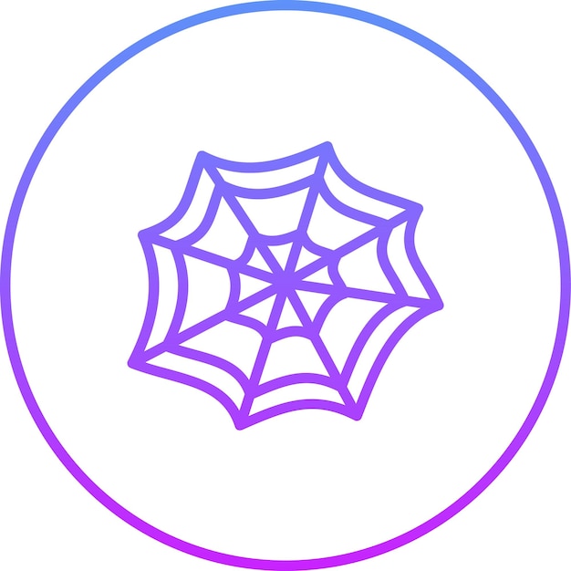 Ilustración del icono vectorial de la red de araña del conjunto de iconos de Halloween