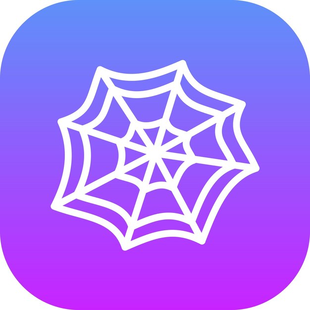 Ilustración del icono vectorial de la red de araña del conjunto de iconos de Halloween