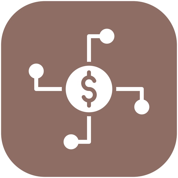 Ilustración del icono vectorial de la red de dinero del conjunto de iconos de Finanzas y Dinero