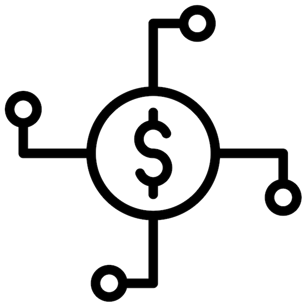 Ilustración del icono vectorial de la red de dinero del conjunto de iconos de Finanzas y Dinero