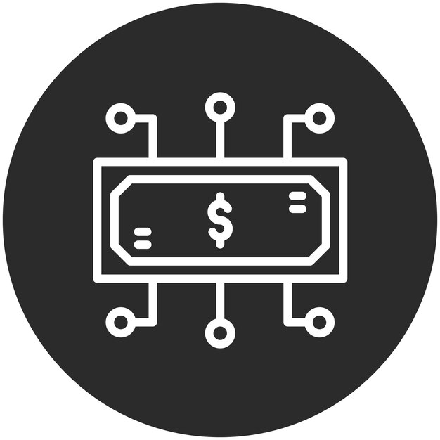 Ilustración del icono vectorial de la red de efectivo del conjunto de iconos de Finanzas y Dinero