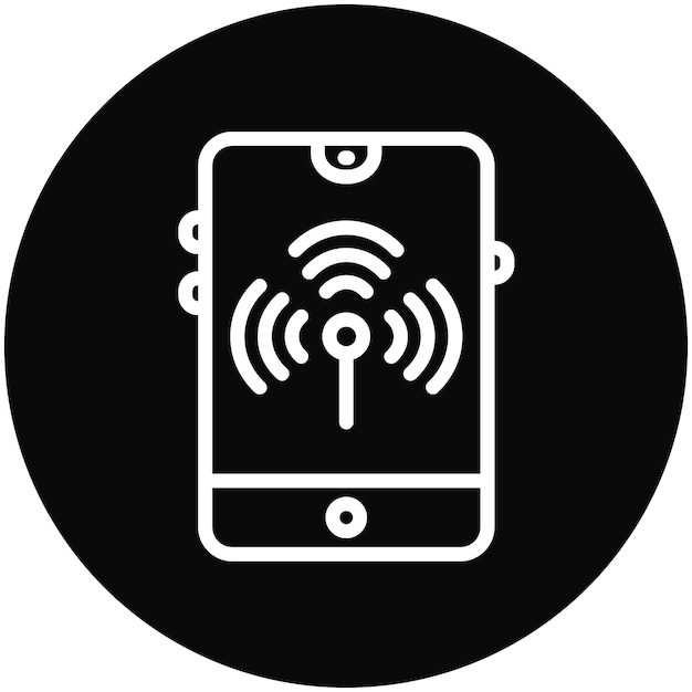 Ilustración del icono vectorial de red del icono de la interfaz de usuario móvil