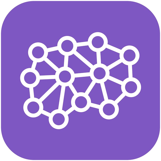 Ilustración del icono vectorial de la red neural del conjunto de iconos de robótica