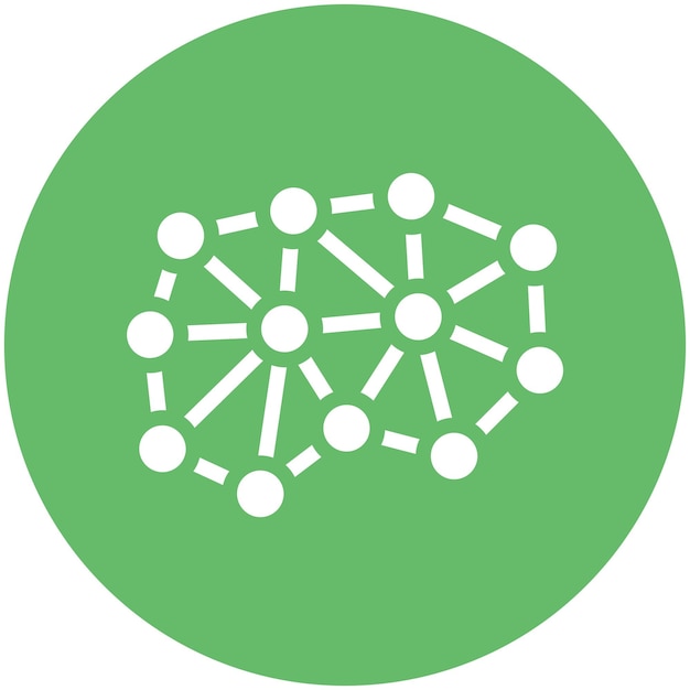 Ilustración del icono vectorial de la red neural del conjunto de iconos de robótica
