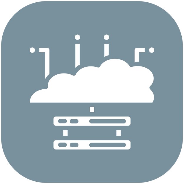 Ilustración de icono vectorial de red en la nube de Seo y icono web