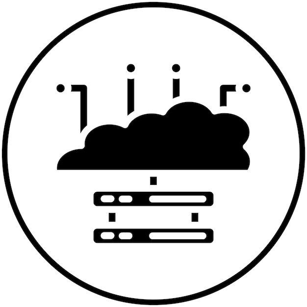 Ilustración de icono vectorial de red en la nube de Seo y icono web