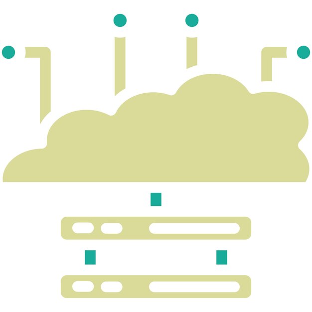 Ilustración de icono vectorial de red en la nube de Seo y icono web