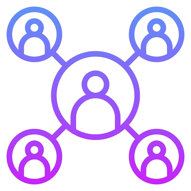 Ilustración del icono vectorial de red de usuario del conjunto de iconos SEO y SEM