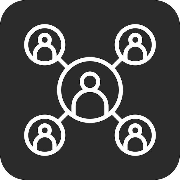 Ilustración del icono vectorial de red de usuario del conjunto de iconos SEO y SEM