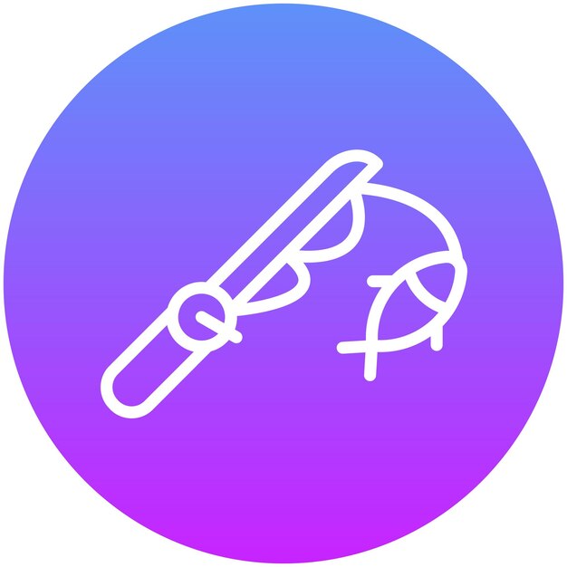 Ilustración del icono vectorial de Reeling in Fish del conjunto de iconos de pesca
