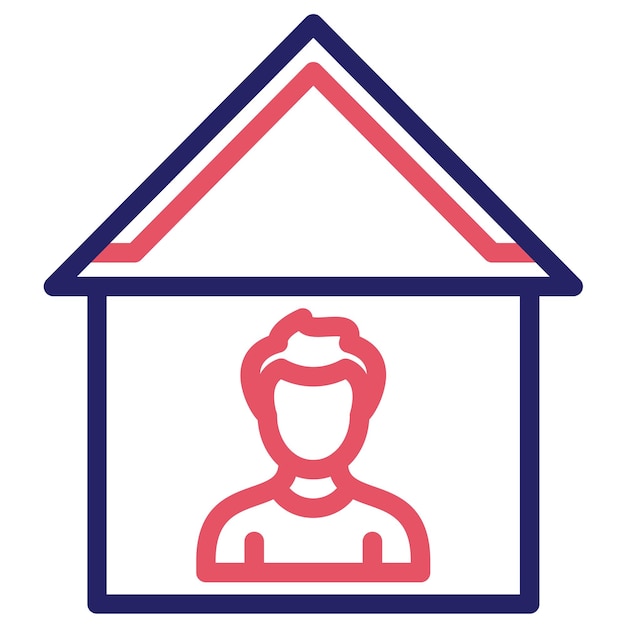 Ilustración del icono vectorial de refugio del conjunto de iconos de desastres naturales